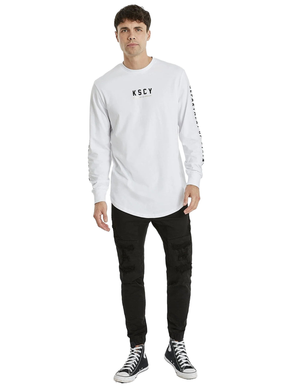 Kiss Chacey - Zenia Dual Curved Long Sleeve Tee - White