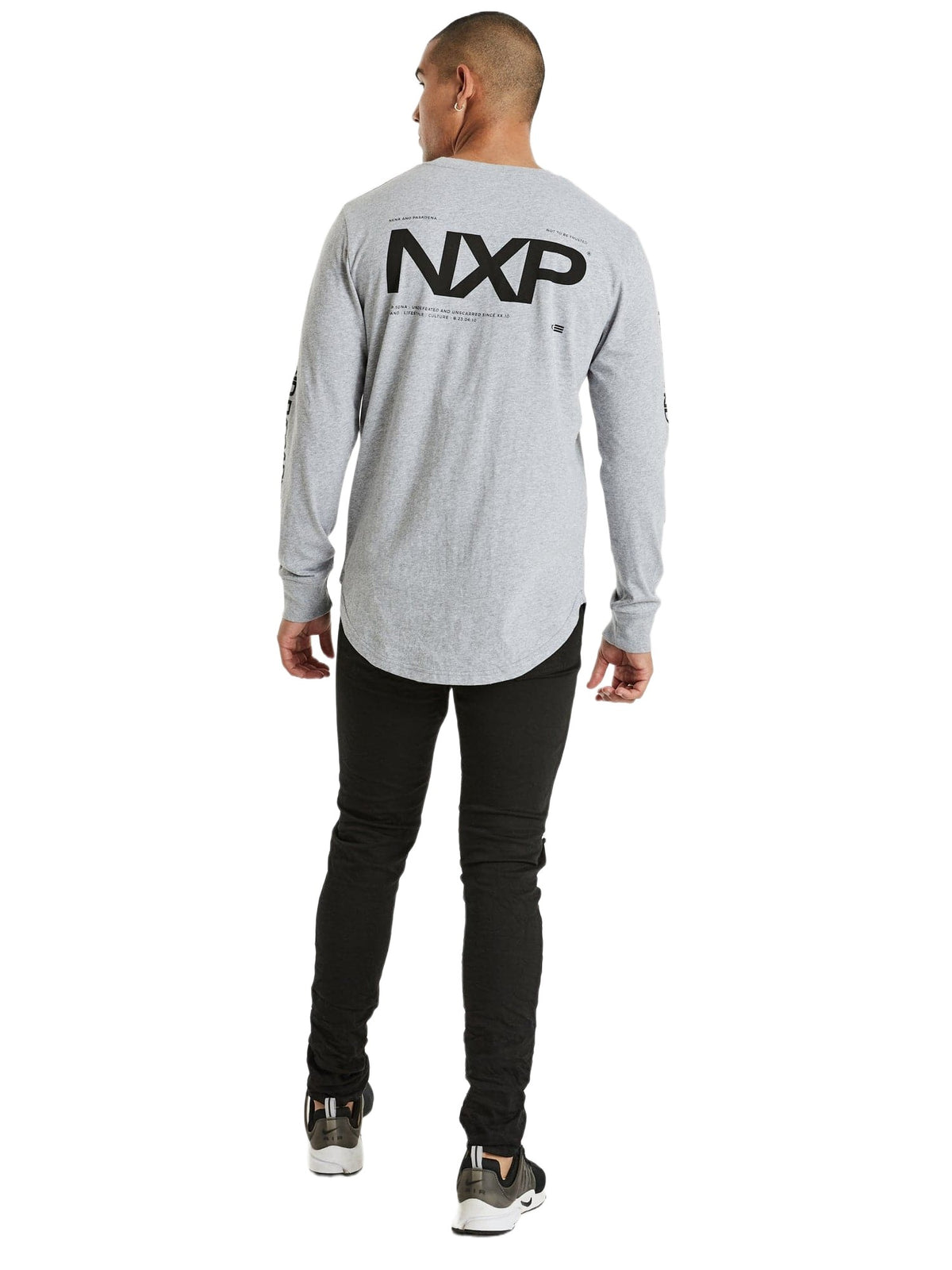 Nena And Pasadena - NXP Direction Cape Back Long Sleeve Tee - Grey Marle