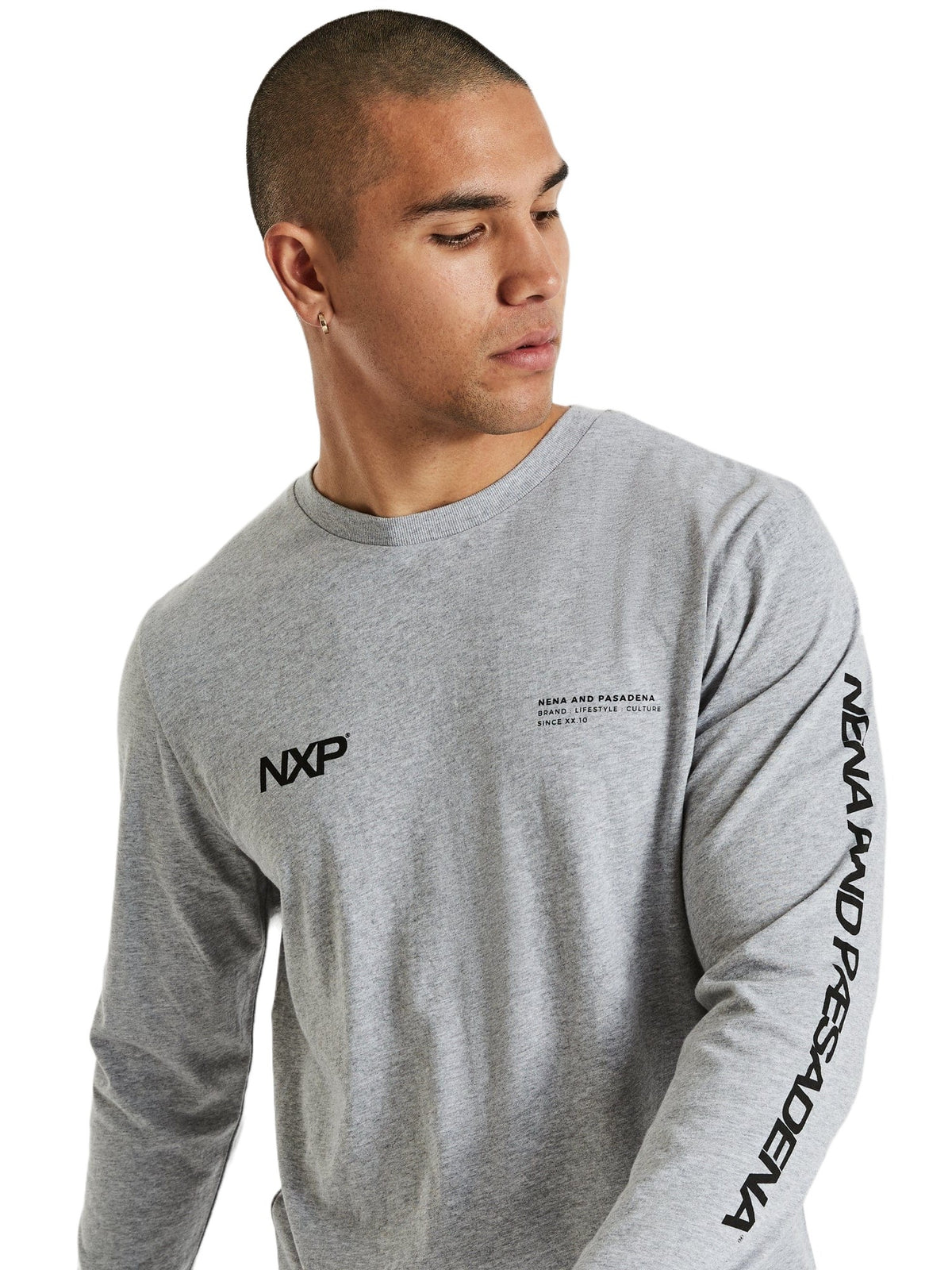 Nena And Pasadena - NXP Direction Cape Back Long Sleeve Tee - Grey Marle