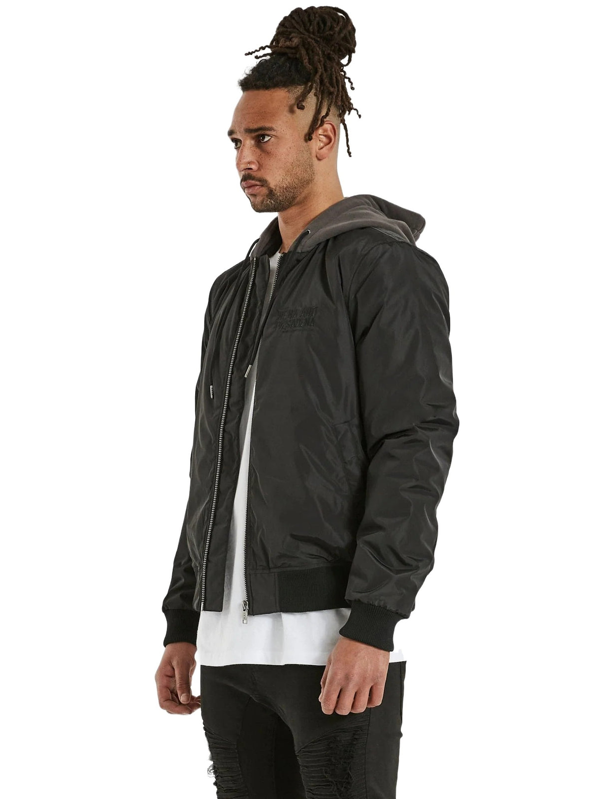 Nena And Pasadena - NXP Gravity Hooded Bomber Jacket - Jet Black