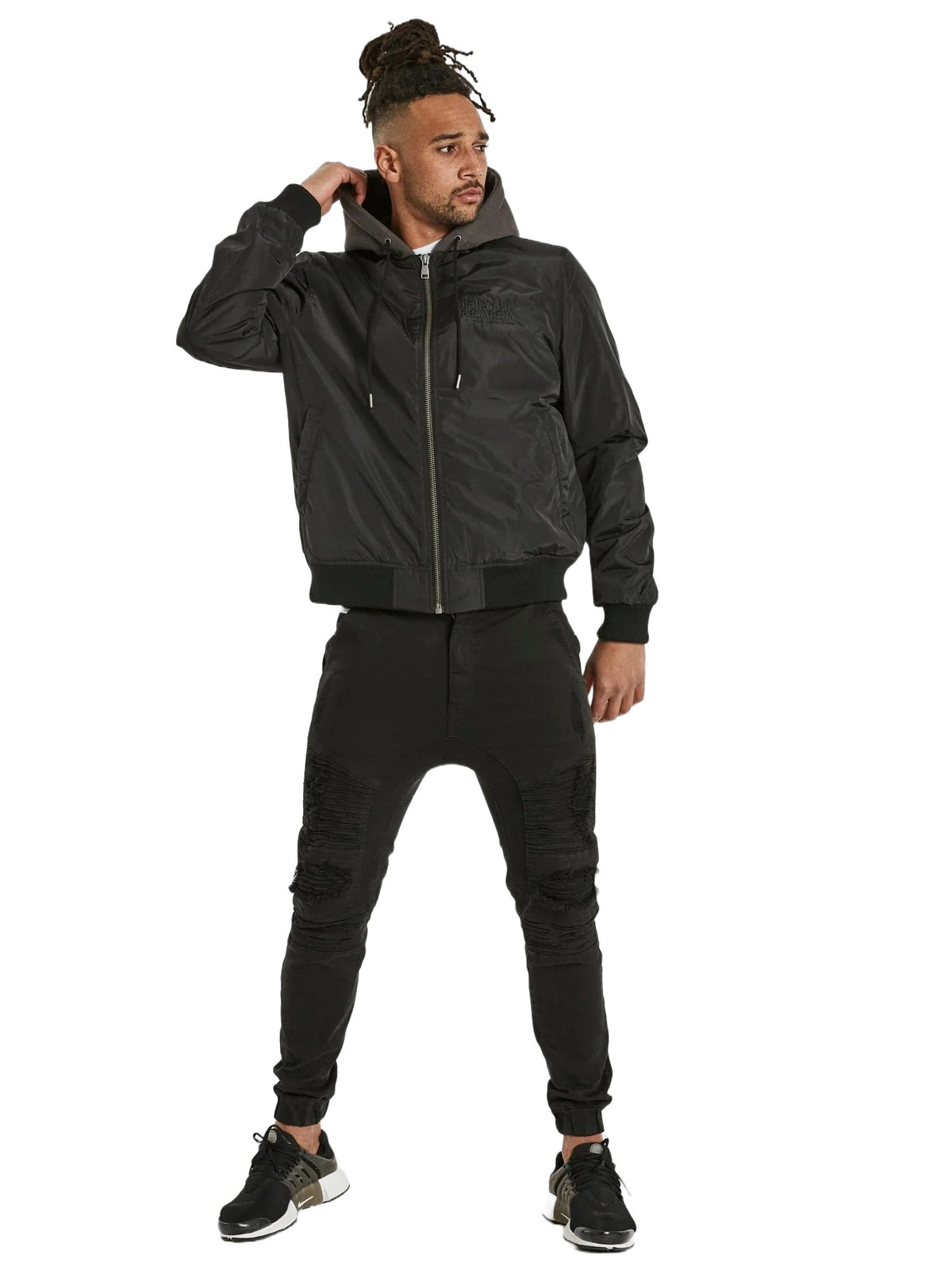 Nena And Pasadena - NXP Gravity Hooded Bomber Jacket - Jet Black