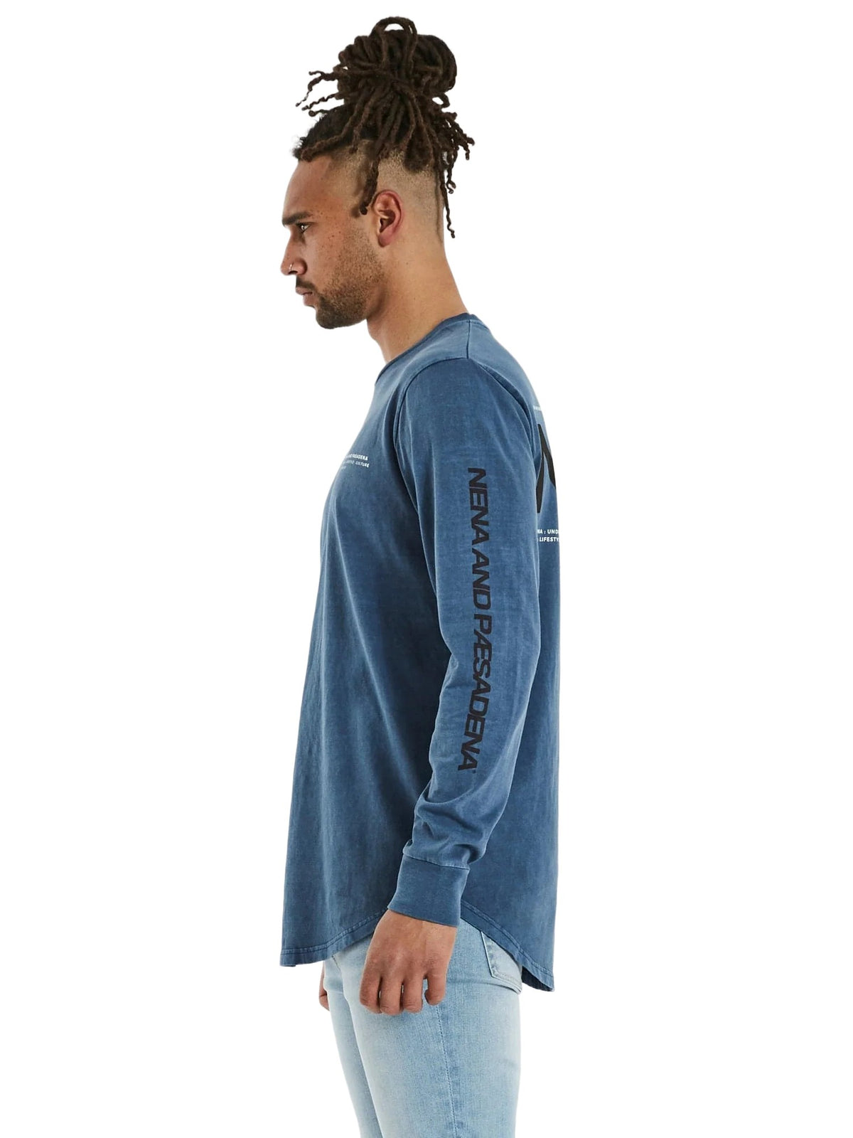 Nena And Pasadena - NXP Prototype Cape Back Long Sleeve Tee - Pigment Insignia Blue