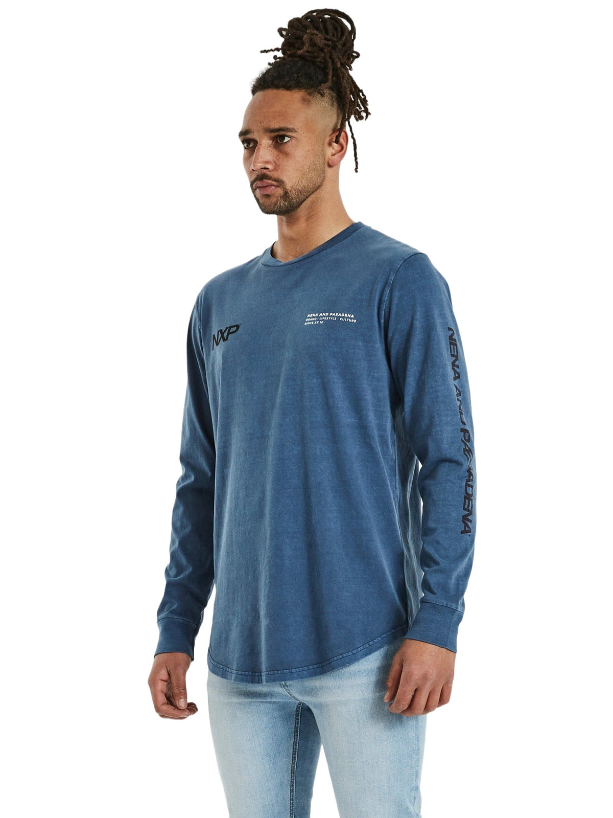 Nena And Pasadena - NXP Prototype Cape Back Long Sleeve Tee - Pigment Insignia Blue