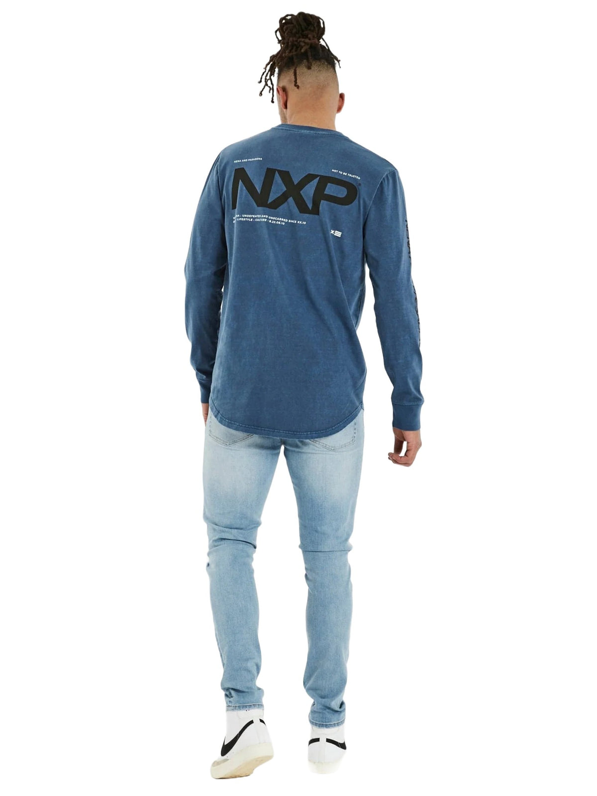 Nena And Pasadena - NXP Prototype Cape Back Long Sleeve Tee - Pigment Insignia Blue