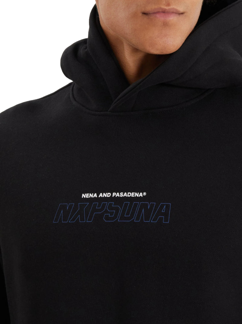 Nena And Pasadena - NXP Brodder Dual Curved Hoodie - Jet Black