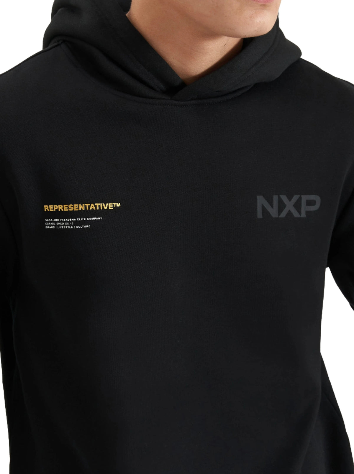 Nena And Pasadena - NXP Spire Hooded Dual Curved Sweater - Jet Black