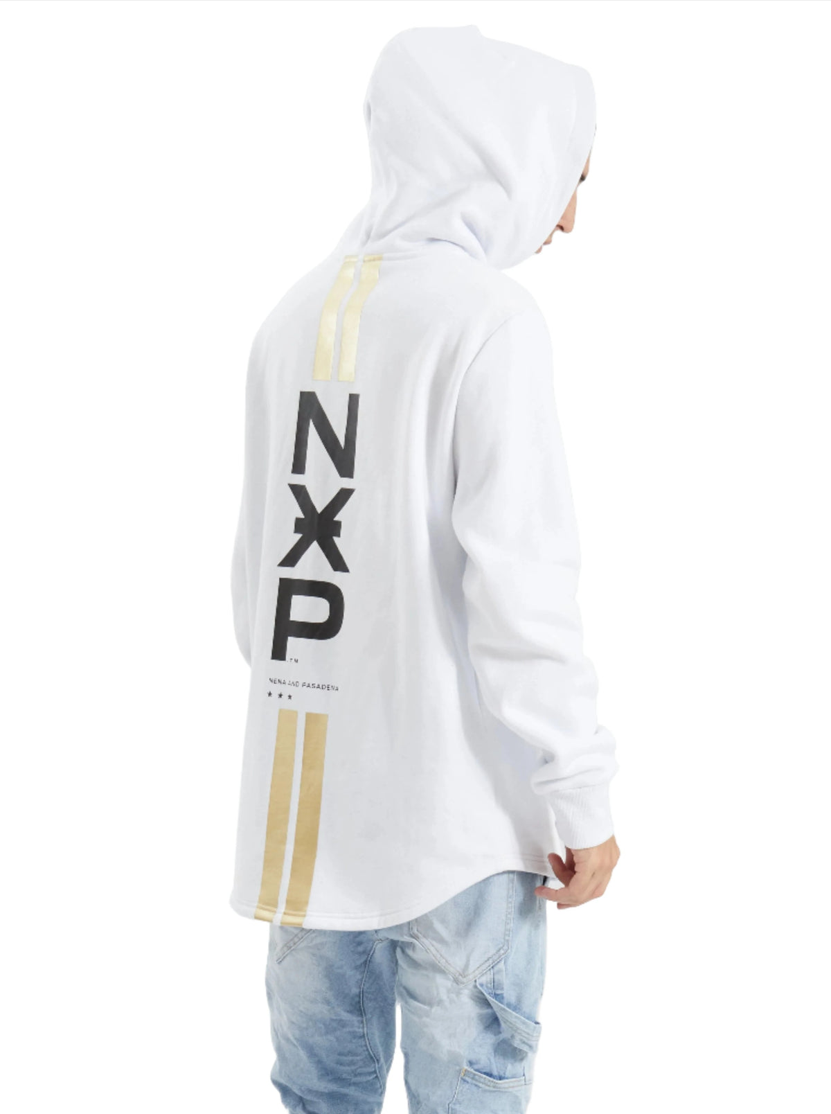 Nena And Pasadena - NXP Styche Hooded Dual Curved Sweater - Optical White