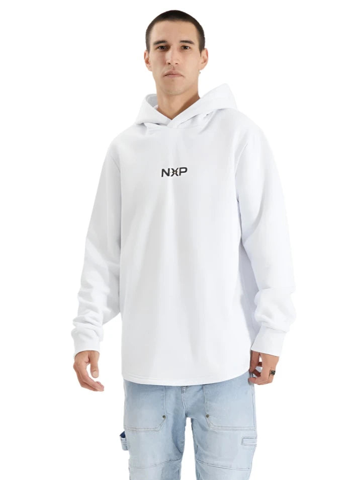 Nena And Pasadena - NXP Styche Hooded Dual Curved Sweater - Optical White