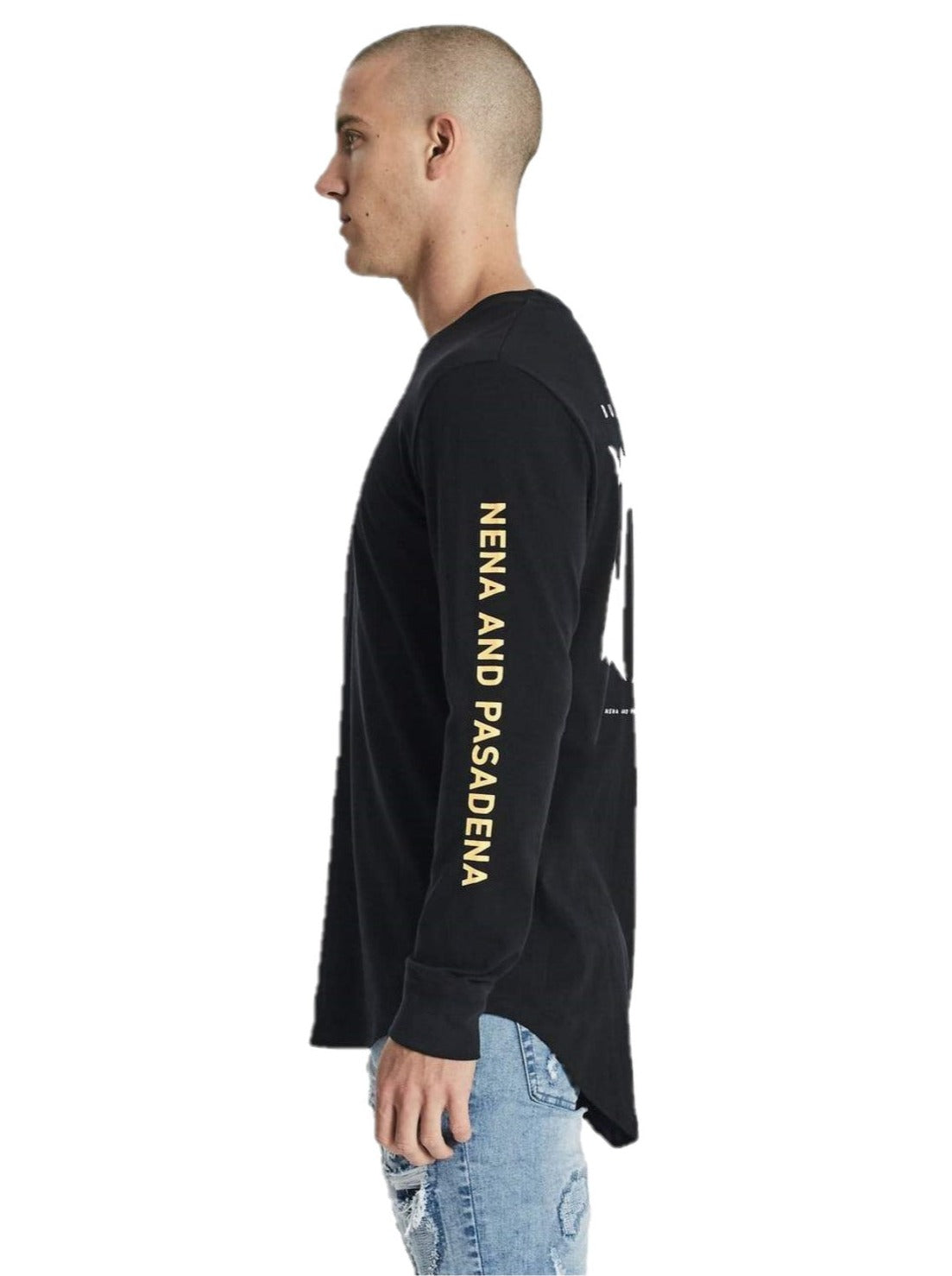 Nena And Pasadena - NXP Bulletproof Cape Back Long Sleeve Tee - Jet Black