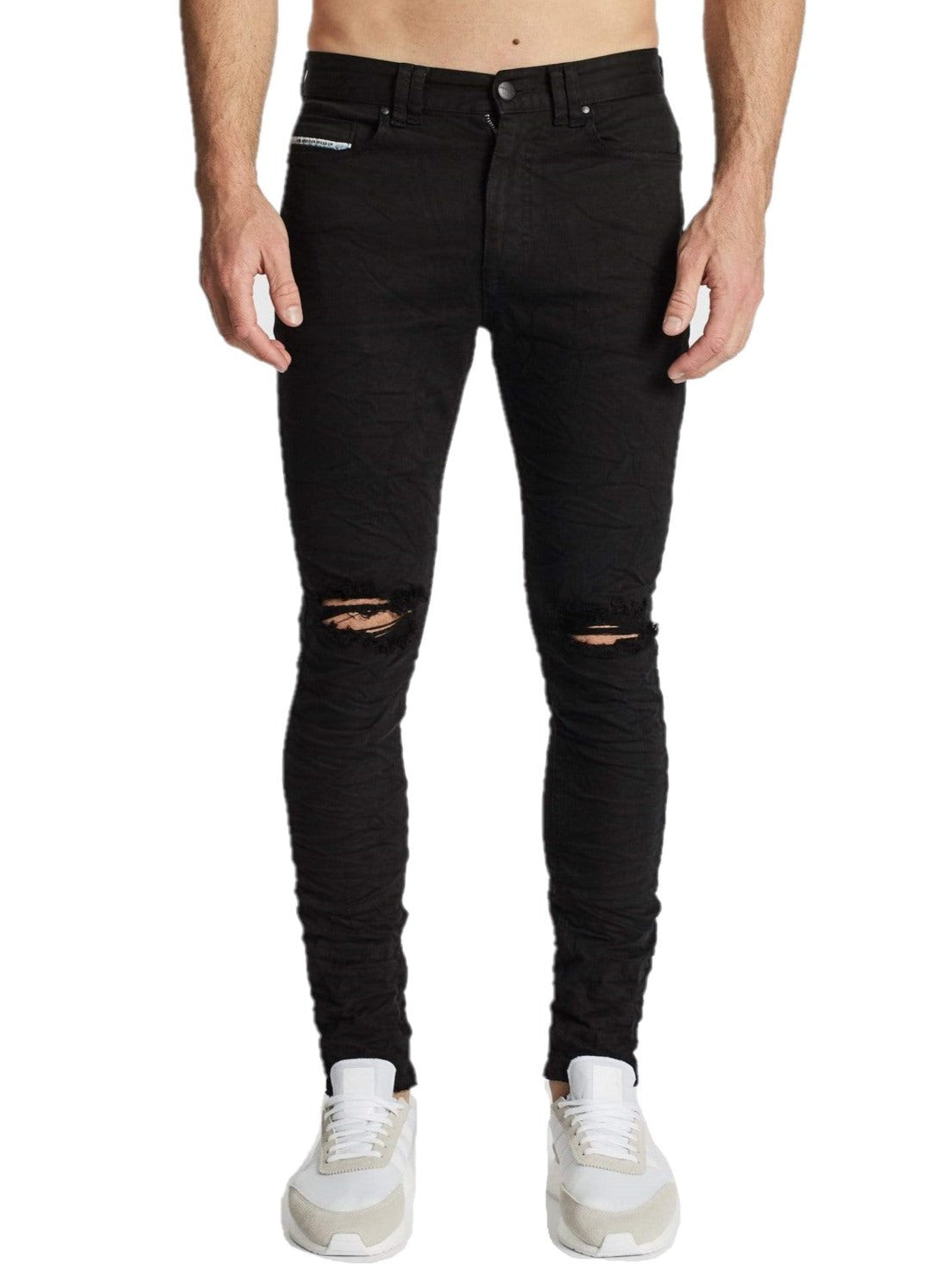 Nena And Pasadena - NXP Flynn Skinny Fit Jean - Destroyed Jet Black