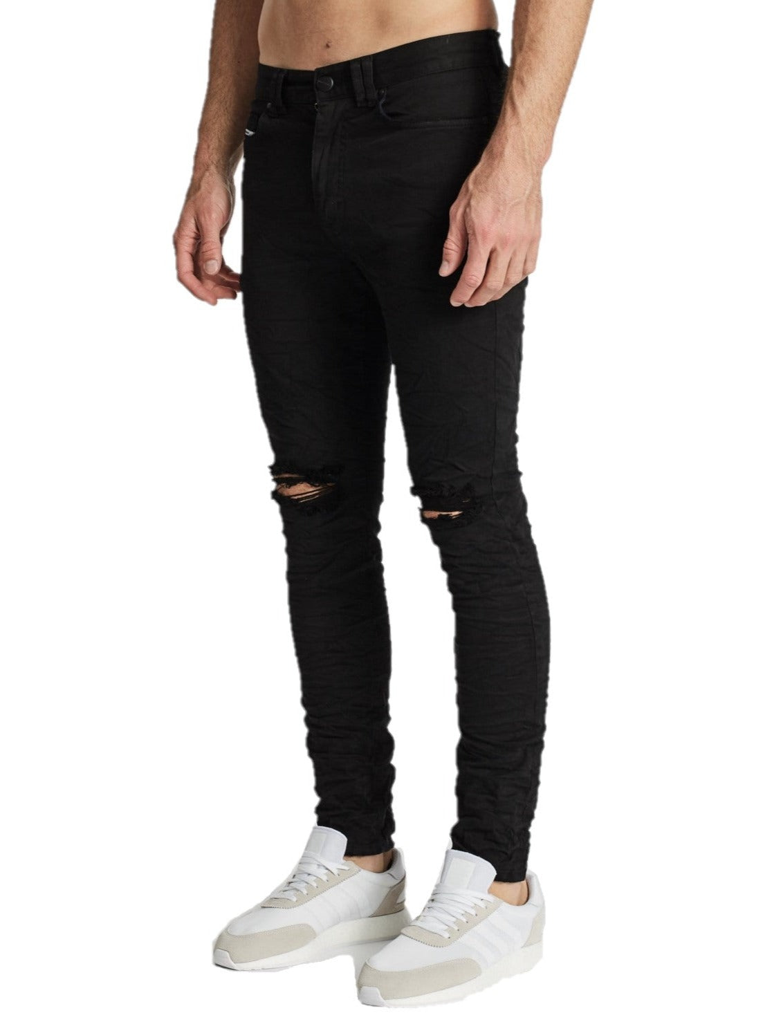 Nena And Pasadena - NXP Flynn Skinny Fit Jean - Destroyed Jet Black