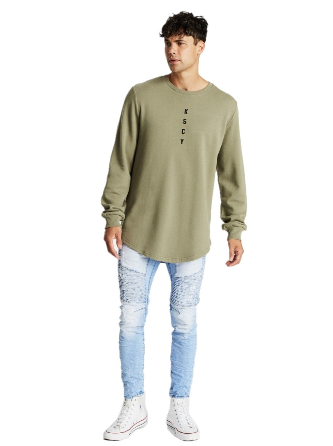 Kiss Chacey - Intersect Dual Curved Sweater - Khaki