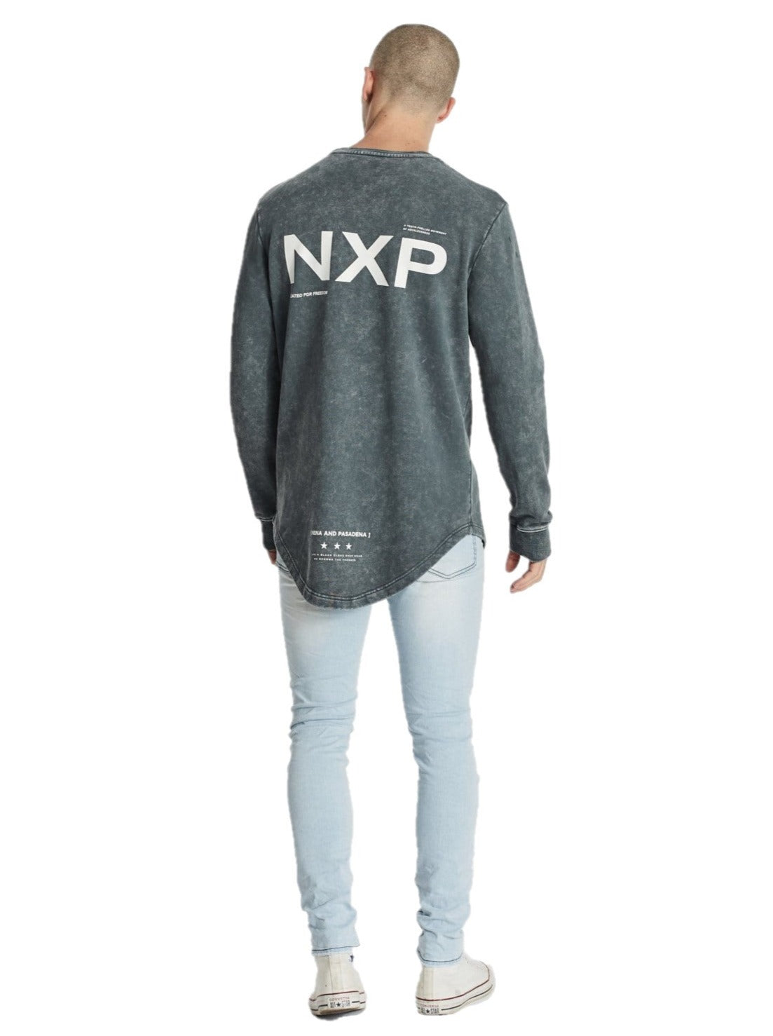 Nena And Pasadena - NXP Smoke Dual Curved Sweater- Acid Charcoal