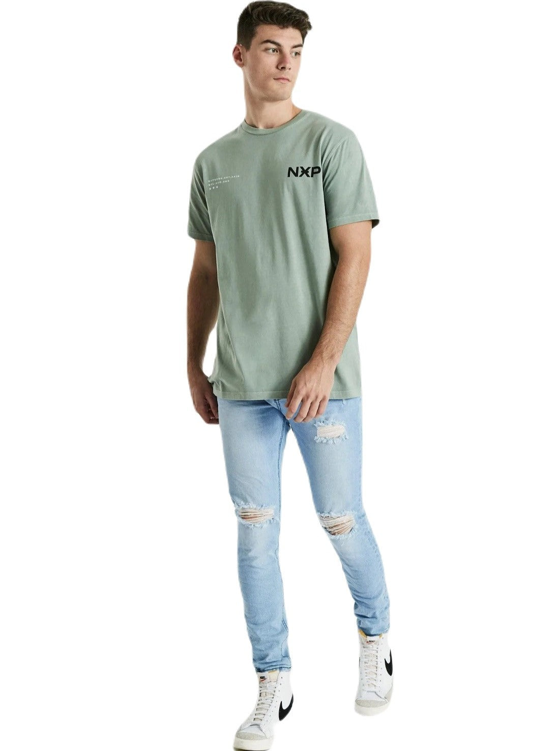 Nena And Pasadena - NXP Dealer Scoop Back Tee - Pigment Sage