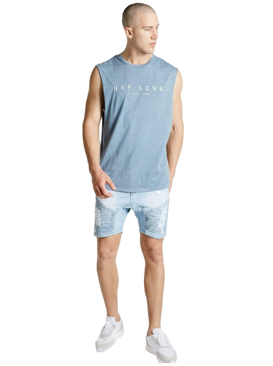 Nena And Pasadena - NXP Generation Scoop Back Muscle Tee - Acid Blue