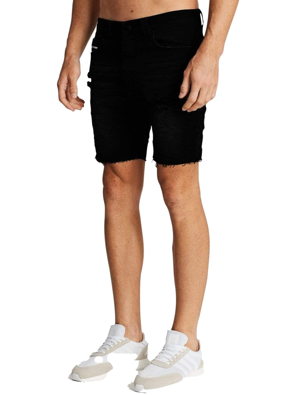 Nena And Pasadena - NXP Rawlins Denim Short - Destroyed Jet Black