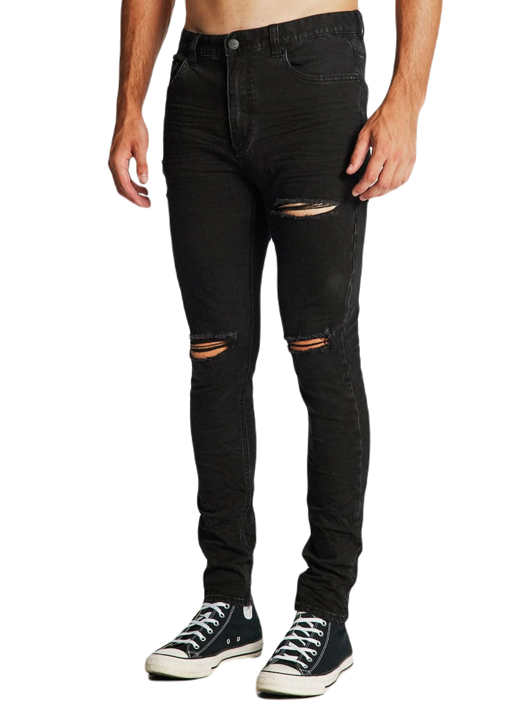 Kiss Chacey - K1 Super Skinny Fit Jeans - Destroyed Washed Black