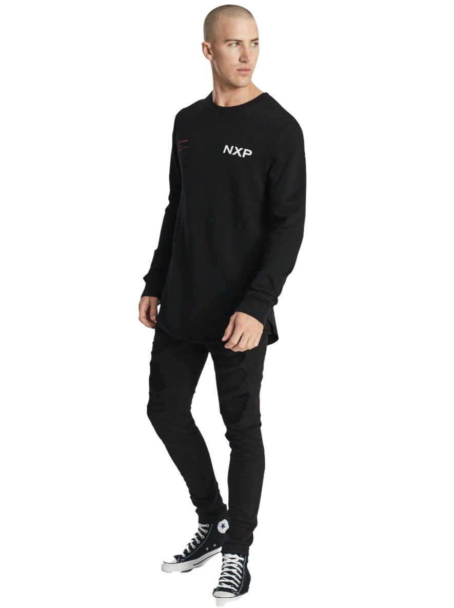 Nena And Pasadena - NXP Thunder Struck Dual Curved Sweater - Jet Black