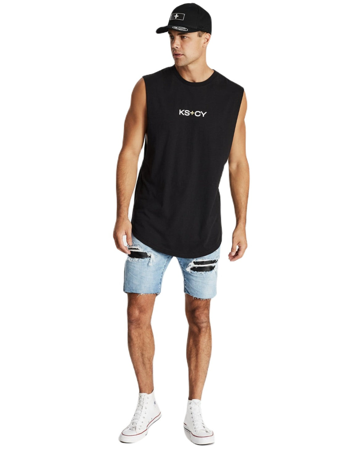 Kiss Chacey - Villians Dual Curved Muscle Tee - Jet Black