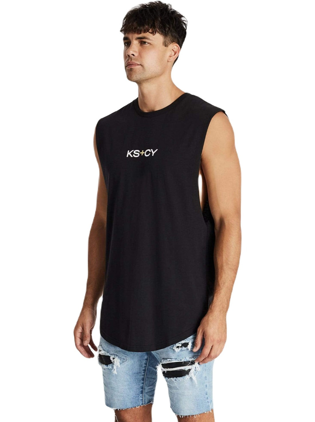 Kiss Chacey - Villians Dual Curved Muscle Tee - Jet Black